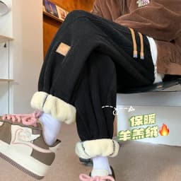 NEW Women Trousers New Winter High Waist Casual Thermal Thicken Fleece Trousers Stretch Fleece Big-size Ankle-length Harem Pants