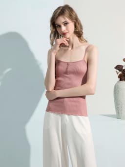 SuyaDream Women Silk Camisole 30%Silk 70%Cotton Knitted Natural Chic Camis 2025 Spring Summer Solid T Shirts White