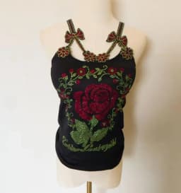 Summer Women Bead Work Camis Femme Padded Camisole Lady Sexy Bling Bling Gemstones bow knot Camis Tops