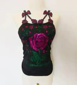 Summer Women Bead Work Camis Femme Padded Camisole Lady Sexy Bling Bling Gemstones bow knot Camis Tops