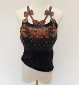 Summer Women Bead Work Camis Femme Padded Camisole Lady Sexy Bling Bling Gemstones bow knot Camis Tops