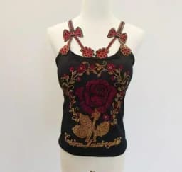 Summer Women Bead Work Camis Femme Padded Camisole Lady Sexy Bling Bling Gemstones bow knot Camis Tops