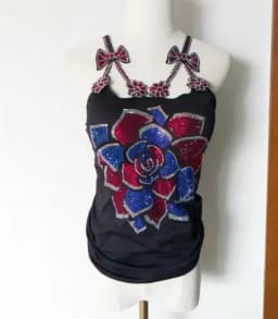 Summer Women Bead Work Camis Femme Padded Camisole Lady Sexy Bling Bling Gemstones bow knot Camis Tops