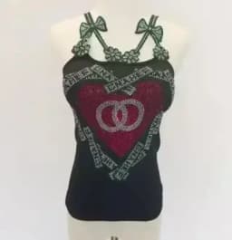 Summer Women Bead Work Camis Femme Padded Camisole Lady Sexy Bling Bling Gemstones bow knot Camis Tops