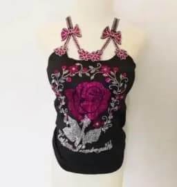 Summer Women Bead Work Camis Femme Padded Camisole Lady Sexy Bling Bling Gemstones bow knot Camis Tops