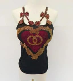 Summer Women Bead Work Camis Femme Padded Camisole Lady Sexy Bling Bling Gemstones bow knot Camis Tops