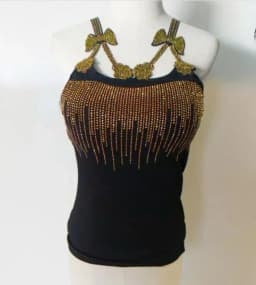 Summer Women Bead Work Camis Femme Padded Camisole Lady Sexy Bling Bling Gemstones bow knot Camis Tops