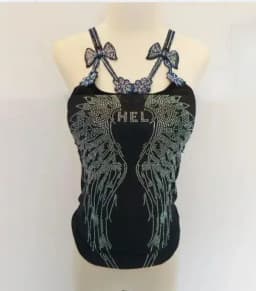 Summer Women Bead Work Camis Femme Padded Camisole Lady Sexy Bling Bling Gemstones bow knot Camis Tops
