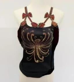 Summer Women Bead Work Camis Femme Padded Camisole Lady Sexy Bling Bling Gemstones bow knot Camis Tops