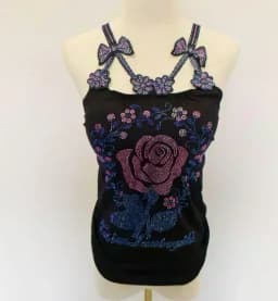 Summer Women Bead Work Camis Femme Padded Camisole Lady Sexy Bling Bling Gemstones bow knot Camis Tops