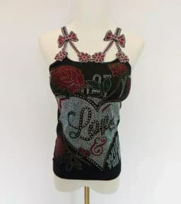 Summer Women Bead Work Camis Femme Padded Camisole Lady Sexy Bling Bling Gemstones bow knot Camis Tops