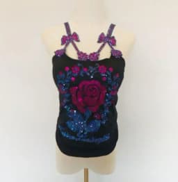 Summer Women Bead Work Camis Femme Padded Camisole Lady Sexy Bling Bling Gemstones bow knot Camis Tops