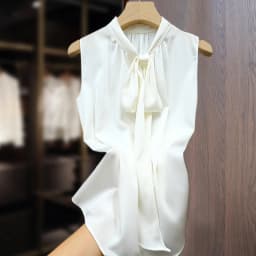 Fashion Ice Silk Top Pink Acetate Satin Shirts Plus Size Blusas Mujer De Verano Lace Up Bow Tie Sexy Elegant Chiffon Blouse