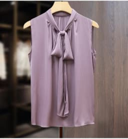 Fashion Ice Silk Top Pink Acetate Satin Shirts Plus Size Blusas Mujer De Verano Lace Up Bow Tie Sexy Elegant Chiffon Blouse