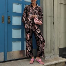 New Streetwear Women Trousers Suit 2025 Spring Autumn Vintage Two Pieces Set Elegant Female Long Sleeve Printed Loose Tracksuit