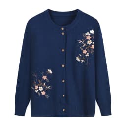 Spring Autumn Thin Knit Cardigan Jackets Grandma Embroidered Long Sleeve Sweater Outerwear Plus Size Short All-match Women's Top