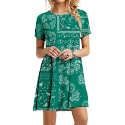 Fashion Summer Butterfly Dresses Women Elegant Short Sleeve 3D Print Loose Dress Vintage Casual Round Neck Mini Oversized Dress