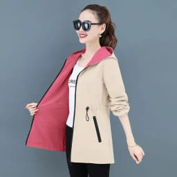 Double-Sided Trench Coat Women 2023 New Korean Casual Spring Autumn Loose Mid Long Windbreakers Female Outerwear Gabardina Mujer