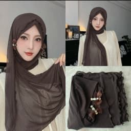 Muslim Women Cover Head Soft Easy Wears Hijabs (inner+shayla+2clips)
