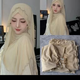 Muslim Women Cover Head Soft Easy Wears Hijabs (inner+shayla+2clips)