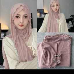 Muslim Women Cover Head Soft Easy Wears Hijabs (inner+shayla+2clips)