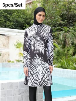 3/4PCS Islamic Swimwear with Shawl Beach Wear Muslim Swimming Suit for Women Modest Long Sleeves Full Cover Burkini Swimsuit