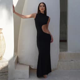 Cryptographic Sexy Cut Out Maxi Dress Outfits for Women Elegant Club Party Bodycon Sleeveless Tank Dresses Vestido Summer Chic