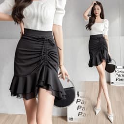New Fashion High Waist Mini Skirt Women Clothes Ladies Casual Sexy Split Fishtail Skirts Female Girls Kawaii Black Skirt Py2311