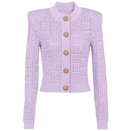 SML High Quality Fashion Elastic Knitted Fabric Labyrinth Hollow Round Neck Single breasted Long Sleeve Slim Fit Women Cardigan