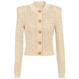 SML High Quality Fashion Elastic Knitted Fabric Labyrinth Hollow Round Neck Single breasted Long Sleeve Slim Fit Women Cardigan