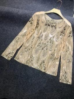 shiny gold t shirts women bling sequined t shirt tops