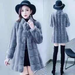2023 Autumn Winter New Fur Coat Female Mid length Korean Version Slim Fit Women's Imitation Mink Fleece Coat Women's Danish Mink