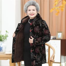 Women Cotton-Padded Coat Middle-Aged Elderly Mother Winter Clothes Women Parkas Velvet Thick Warm Quilted Jacket Outerwear 5XL
