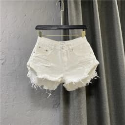 Sexy Low-waisted Denim Shorts 2026 New Summer Hole A Wide-leg Pants Ripped Jeans for Women