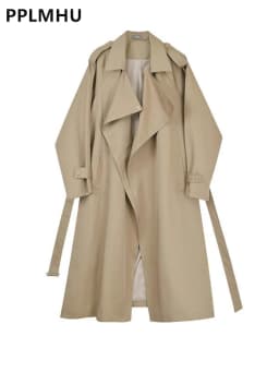 Fall Winter Thicken Khaki Long Trench Coats Women Casual Loose Cotton Padded Lined Gabardina Parkas New Warm Windbreaker Jacket
