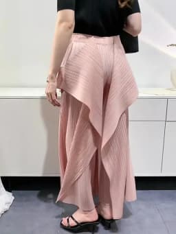 Miyake Pleated Pants Women's Wide Leg Pants Loose Design Fashion Niche Irregular Comfortable Casual 2025 Summer New Trousers