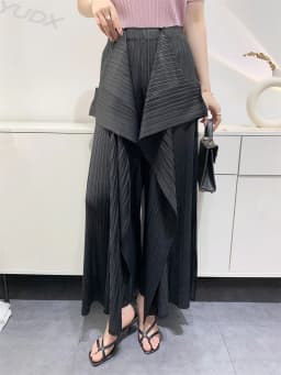 Miyake Pleated Pants Women's Wide Leg Pants Loose Design Fashion Niche Irregular Comfortable Casual 2025 Summer New Trousers