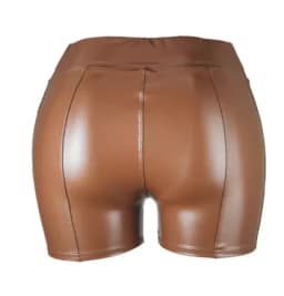 S-5XL Sexy Nightclub Costumes Shorts Women PU Leather Black Shorts High Waist Solid Color Green Brown Navy Fashion Summer