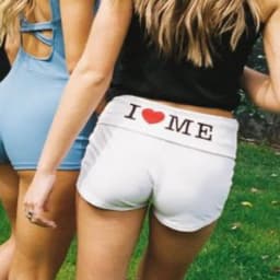 Y2K Aesthetic I LOVE ME Letter Print Short Harajuku Wide Leg Pant Drawstring Elastic Waist Bikers Sport Short Goth Women Clothes