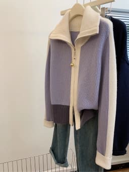Autumn Winter New Lapel Thicken Turtleneck Sweater Causal Versatile Lazy Style Long Sleeve Zipper Coat Fashion Knit Cardigan