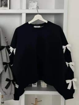 Women New Fashion Bow Long Sleeve Hoodie Ladies Korea Chic Casual Loose Crewneck Sweatshirt Short Tops Pullovers