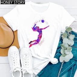 Gymnastics Ballerina Dancer T Shirt Watercolor Gymnastic Ballet Dancer Print T-shirt Women Graphic Tshirts Aesthetic Clothes