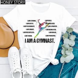 Gymnastics Ballerina Dancer T Shirt Watercolor Gymnastic Ballet Dancer Print T-shirt Women Graphic Tshirts Aesthetic Clothes