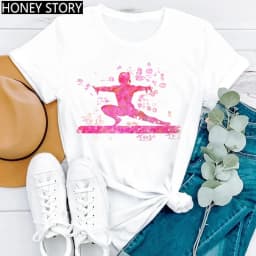 Gymnastics Ballerina Dancer T Shirt Watercolor Gymnastic Ballet Dancer Print T-shirt Women Graphic Tshirts Aesthetic Clothes