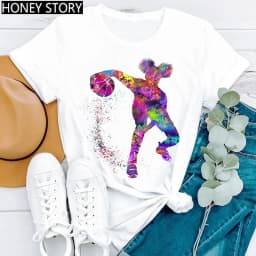 Gymnastics Ballerina Dancer T Shirt Watercolor Gymnastic Ballet Dancer Print T-shirt Women Graphic Tshirts Aesthetic Clothes