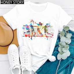 Gymnastics Ballerina Dancer T Shirt Watercolor Gymnastic Ballet Dancer Print T-shirt Women Graphic Tshirts Aesthetic Clothes