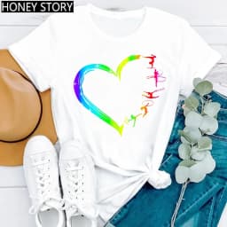 Gymnastics Ballerina Dancer T Shirt Watercolor Gymnastic Ballet Dancer Print T-shirt Women Graphic Tshirts Aesthetic Clothes