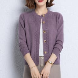 2025 New Round Neck Autumn Winter Knitted Cardigan Middle Aged Mother Knitwears Buttons Women's Sweater Coat свитер жен