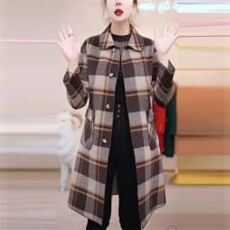 Double-Sided Plaid Coat For Women's Mid Length 2026 New Autumn and Winter New Korean Version Double-Sided Woolen Coat for Women