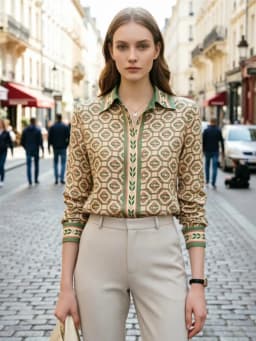 New Spring Office Ladies Shirts Fashion Printed Women's Blouses France Style Tops Blusas Mujer